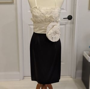 Sleeveless, strapless tube ruffles dress